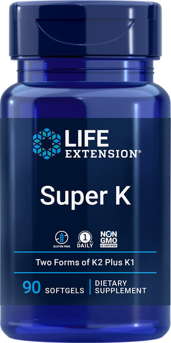 Life Extension Super K - Vitamin K1 and Two Forms of K2 90 softgels