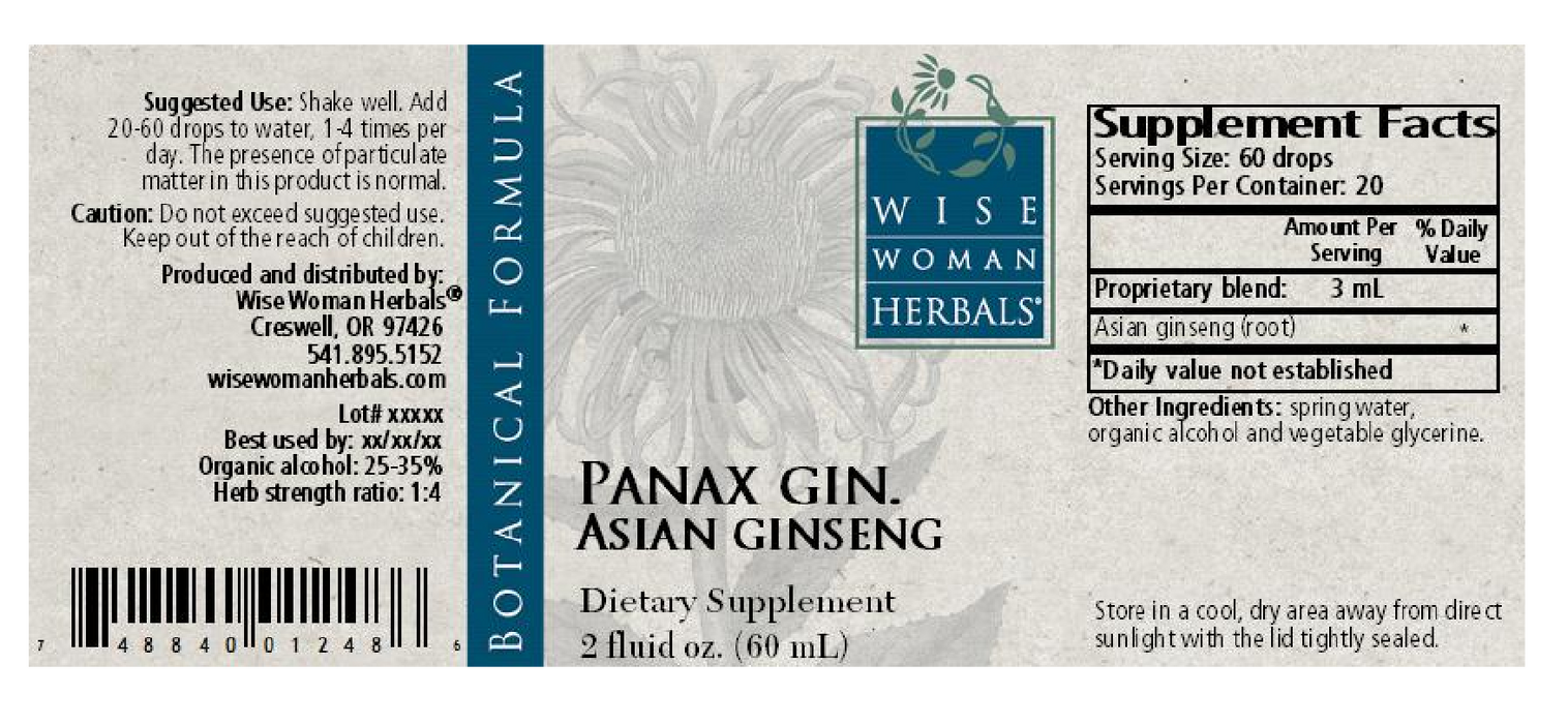 Wise Woman Herbals Panax gin/asian ginseng 2 oz