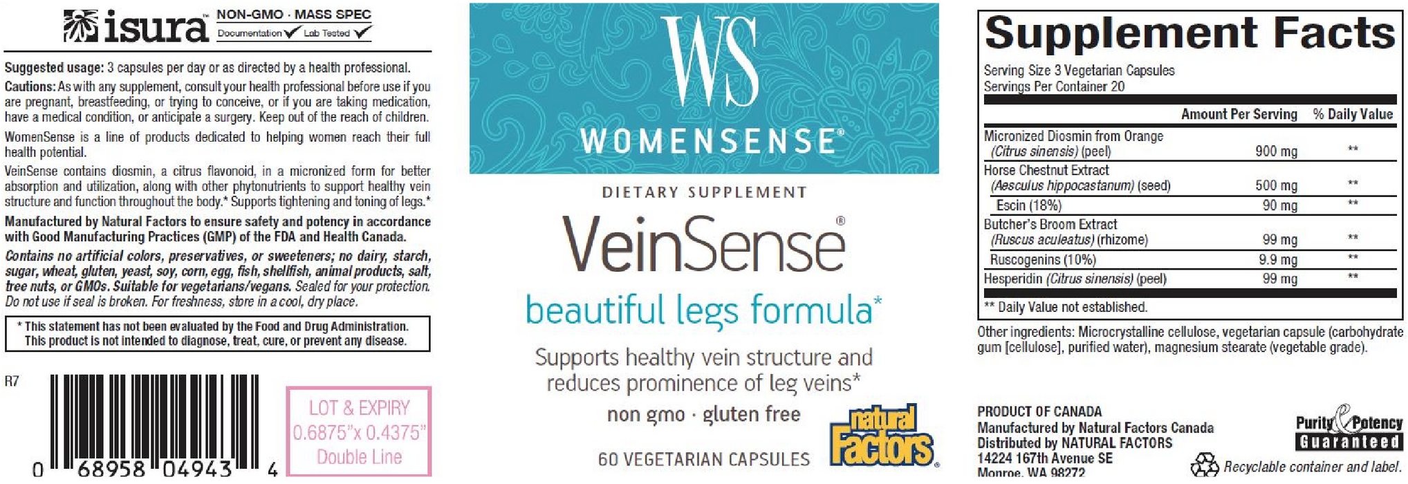 Womensense Veinsense 60 vegcaps