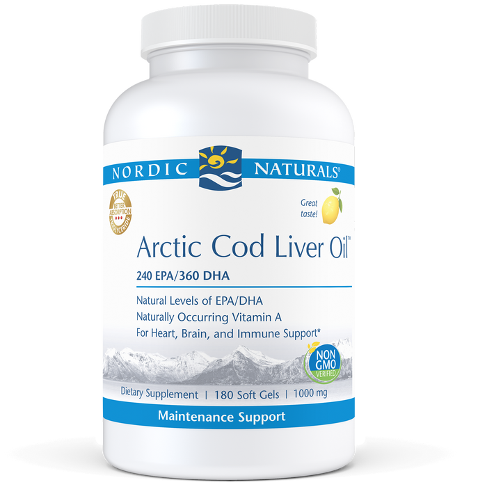 Nordic Naturals Arctic Cod Liver Oil  Lemon 180 gels