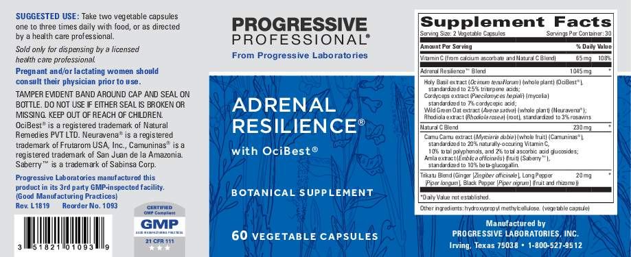 Progressive Labs Adrenal Resilience 60 vegcaps