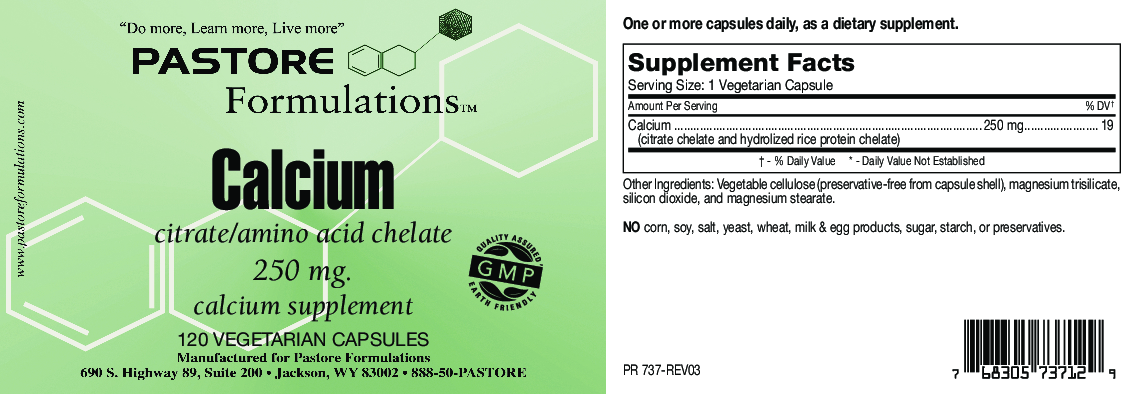Pastore Formulations Calcium Citrate 250 mg 120 caps