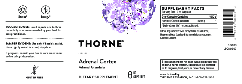Thorne Adrenal Cortex 60 caps