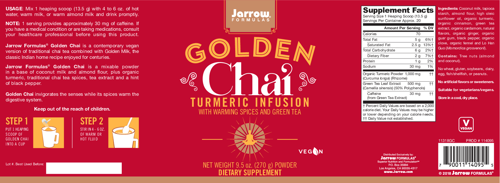 Jarrow Formulas Golden Chai 20 servings