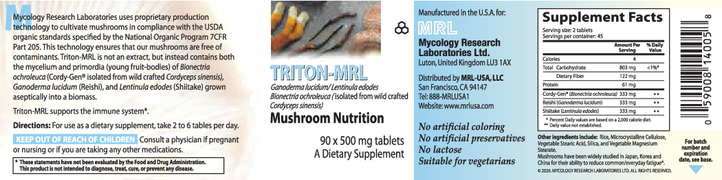 Mycology Research Labs Triton-MRL 500 mg 90 tabs
