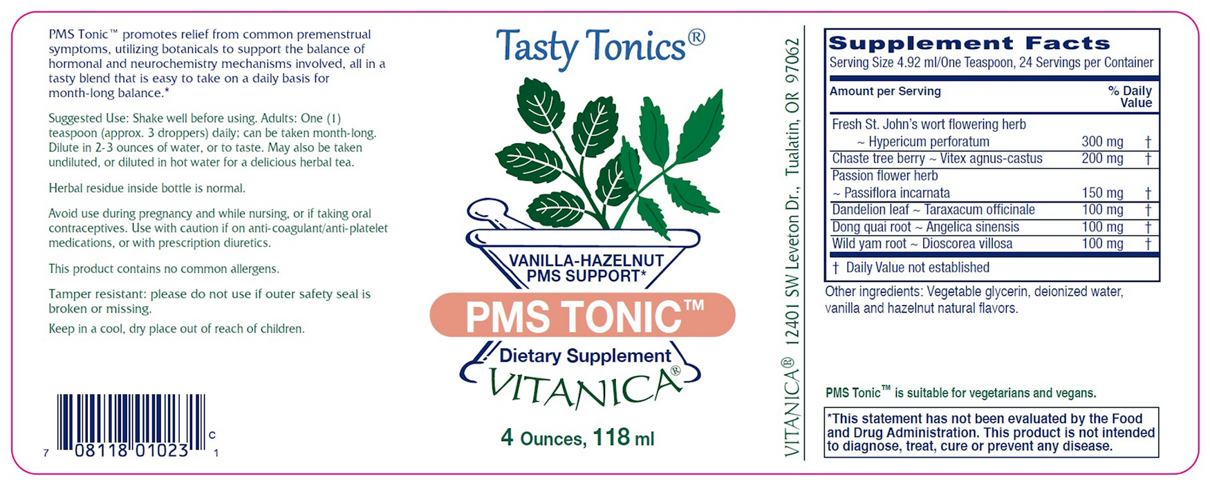 Vitanica PMS Tonic 4 fl oz