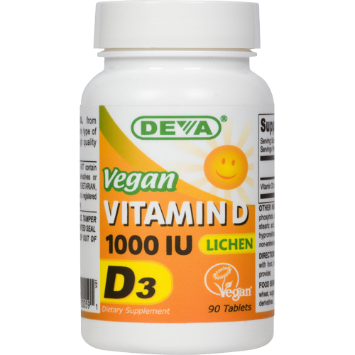 Deva Nutrition LLC Vegan Vitamin D3 1000 IU 90 tabs
