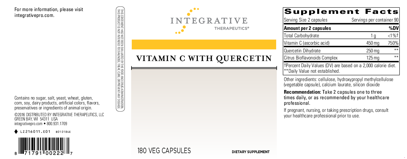 Integrative Therapeutics Vit C w/ Quercetin & Bioflav 180vcaps