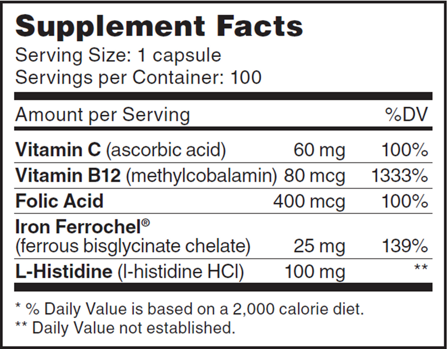Advanced Nutrition от Zahler Iron Complex 100 капсул
