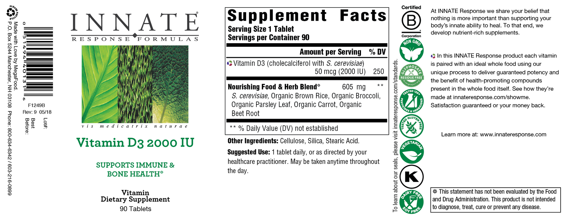 Innate Response Vitamin D3 2000 IU 90 tabs