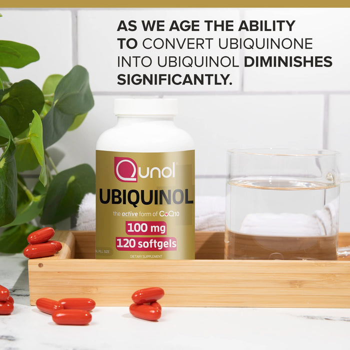 Qunol Ubiquinol 100mg, 120 count Active Form of Coq10