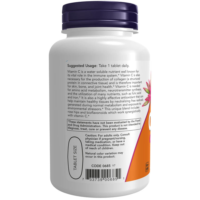 NOW Vitamin C-1,000 with Rose Hips & Bioflavonoids 100 Tablets