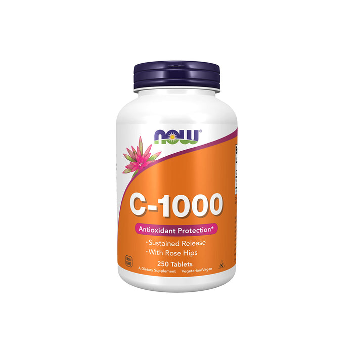 NOW Vitamin C-1,000 with Rose Hips, Sustained Release 250 Tablets