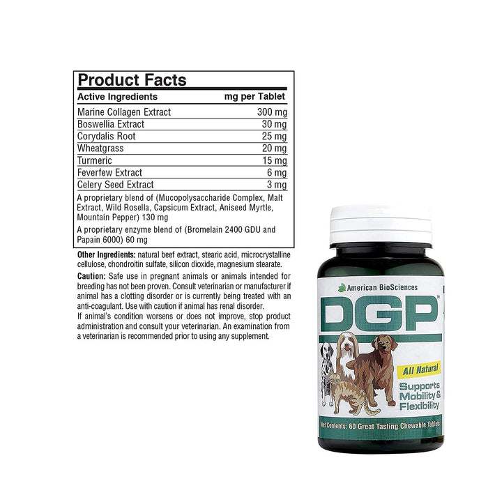 American BioSciences DGP Joint Support for Pets  - 60 Chewable Tablets (2-Pack)
