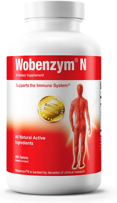 Wobenzym N Authentic German Supplement 200 Tablets