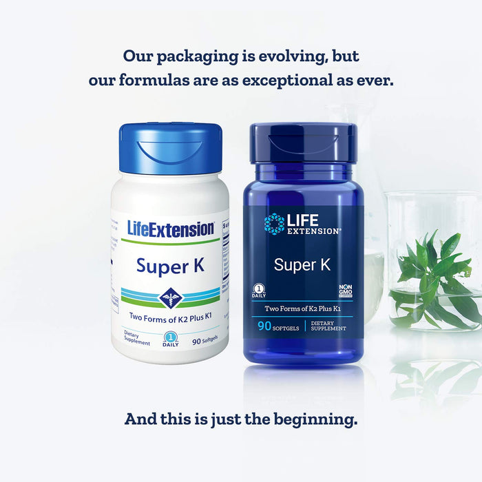 Life Extension Super K - Vitamin K1 and Two Forms of K2 90 softgels