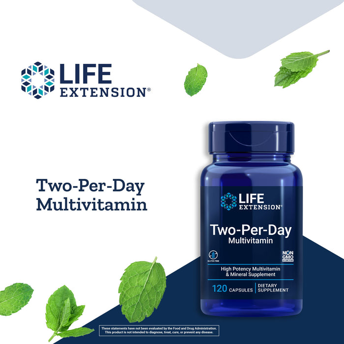 Life Extension Two-Per-Day Multi-Vitamin & Mineral 120 Capsules