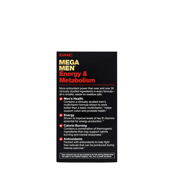 GNC Mega Men Energy and Metabolism 90 Caplets