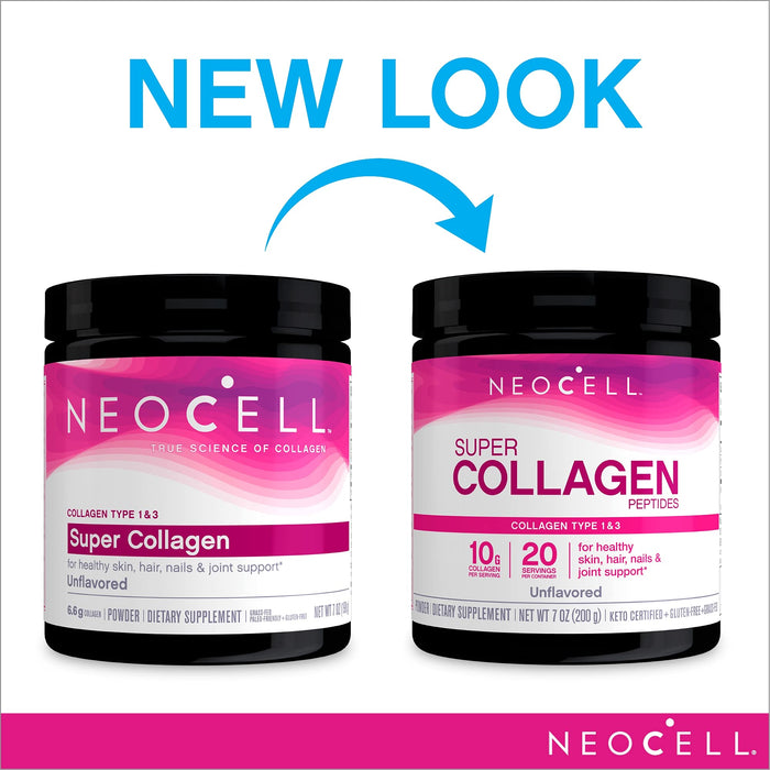 NeoCell Super Collagen Powder Unflavored 7 Oz 10g Collagen Peptides per Serving