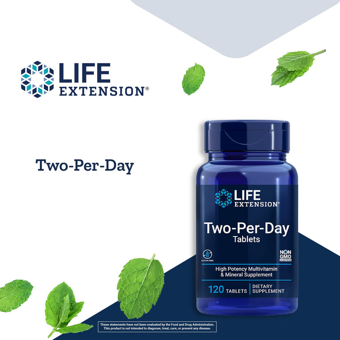 Life Extension Two Per Day Multi-vitamin & Mineral 120 Tablets