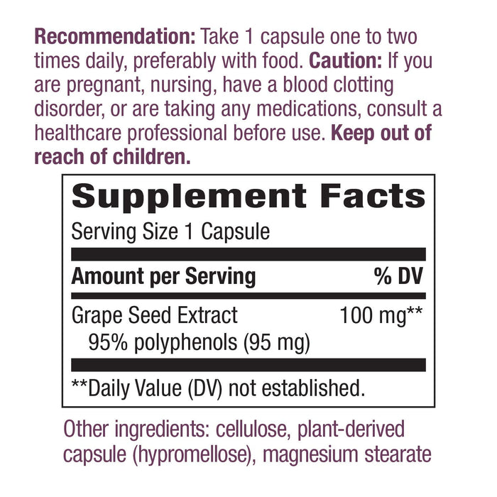 Nature's Way Grape Seed 100 mg per serving 60 Capsules