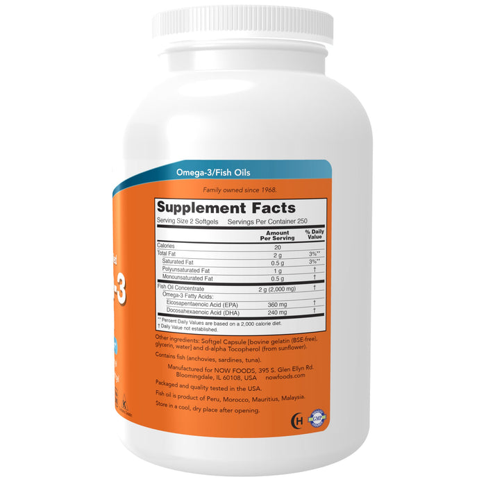 NOW Supplements, Omega-3 500 Softgels