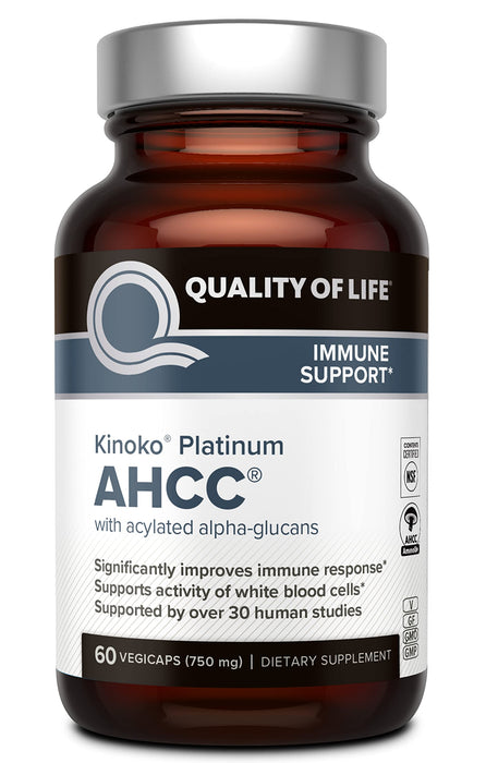 Quality of Life Premium Kinoko Platinum AHCC Supplement – ​​60 vegetarische Kapseln