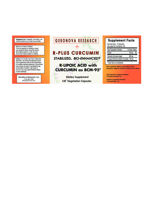 Geronova Research R-Plus Curcumin 120 vcaps