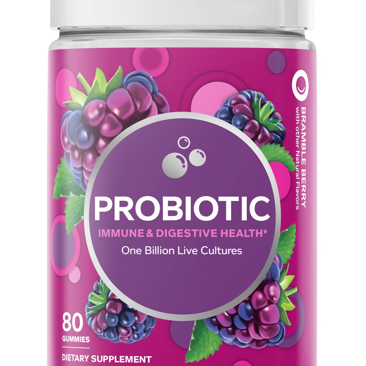Olly Probiotic Bramble Berry Dietary Supplement Gummies, 80 ct