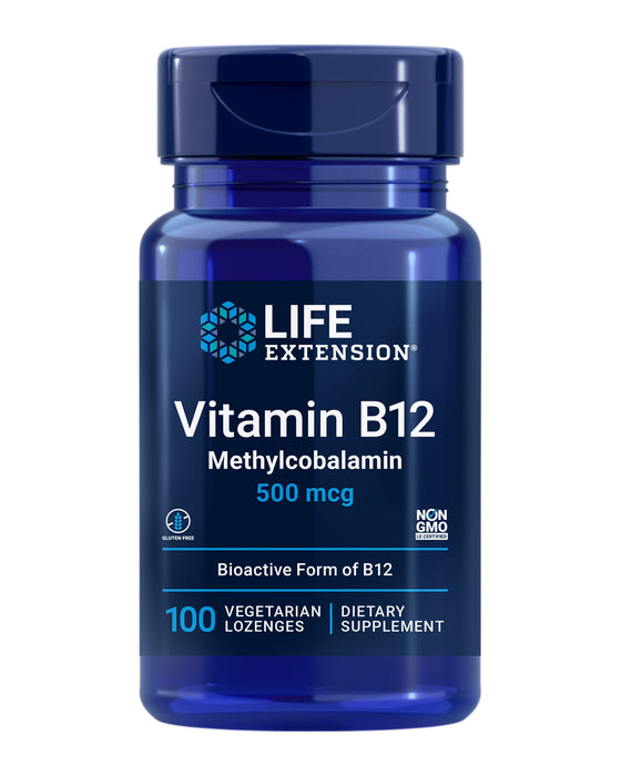 Life Extension Vitamin B12 Methylcobalamin 500mcg 100 lozenges