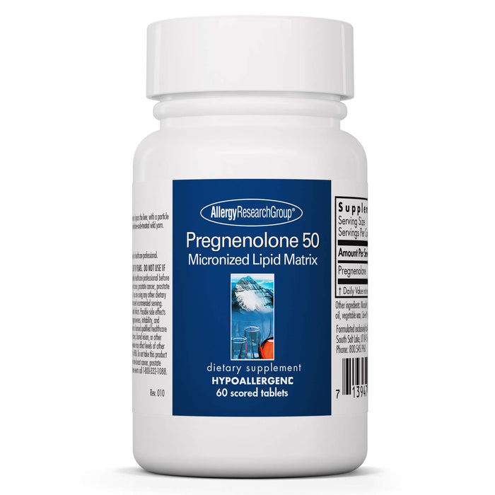 Allergy Research Group - Pregnenolone 50mg Micronized Lipid Matrix 60 Scored Tablets