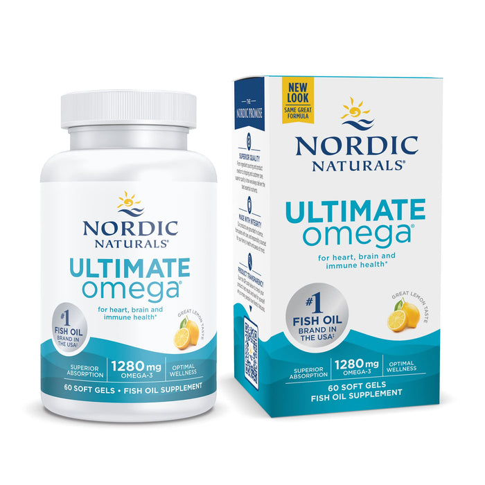 Nordic Naturals Ultimate Omega Lemon Flavor 60 Soft Gels 30 Servings