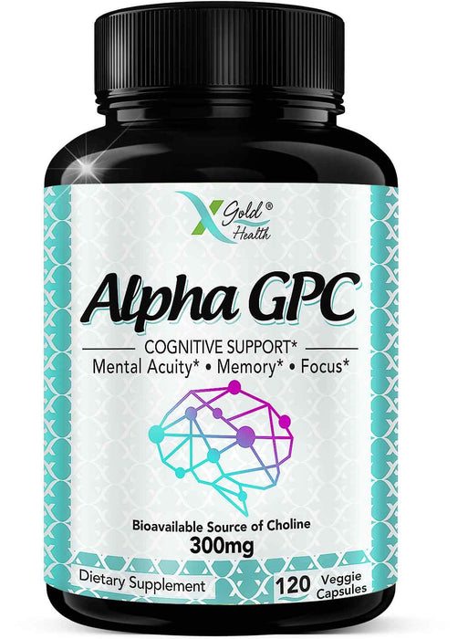 Alpha GPC Choline Supplement 600mg 120 Veggie Capsules