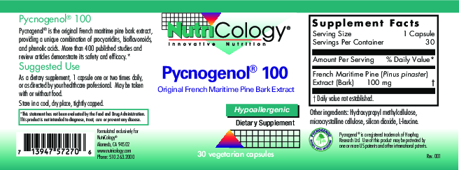 Nutricology Pycnogenol 100 30 vegcaps