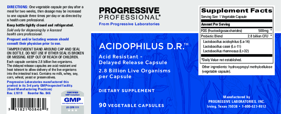 Progressive Labs Acidophilus D.R. 90 vegcap