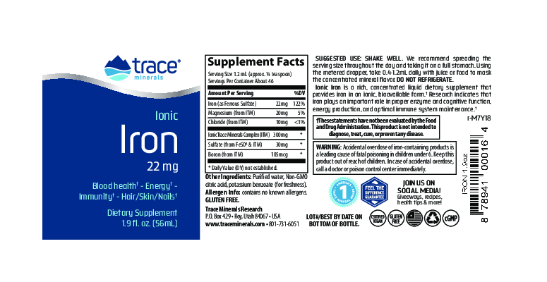 Trace Minerals Research Ionic Iron 1.9 oz