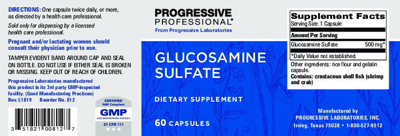Progressive Labs Glucosamine Sulfate 500 mg 60 caps