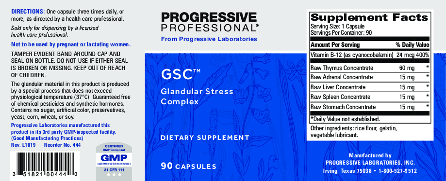 Progressive Labs GSC Stress Complex 90 caps