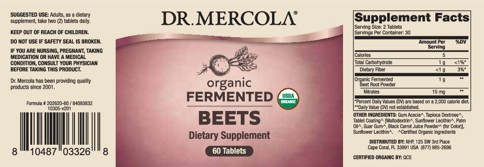 Dr. Mercola Organic Fermented Beets 60 tabs