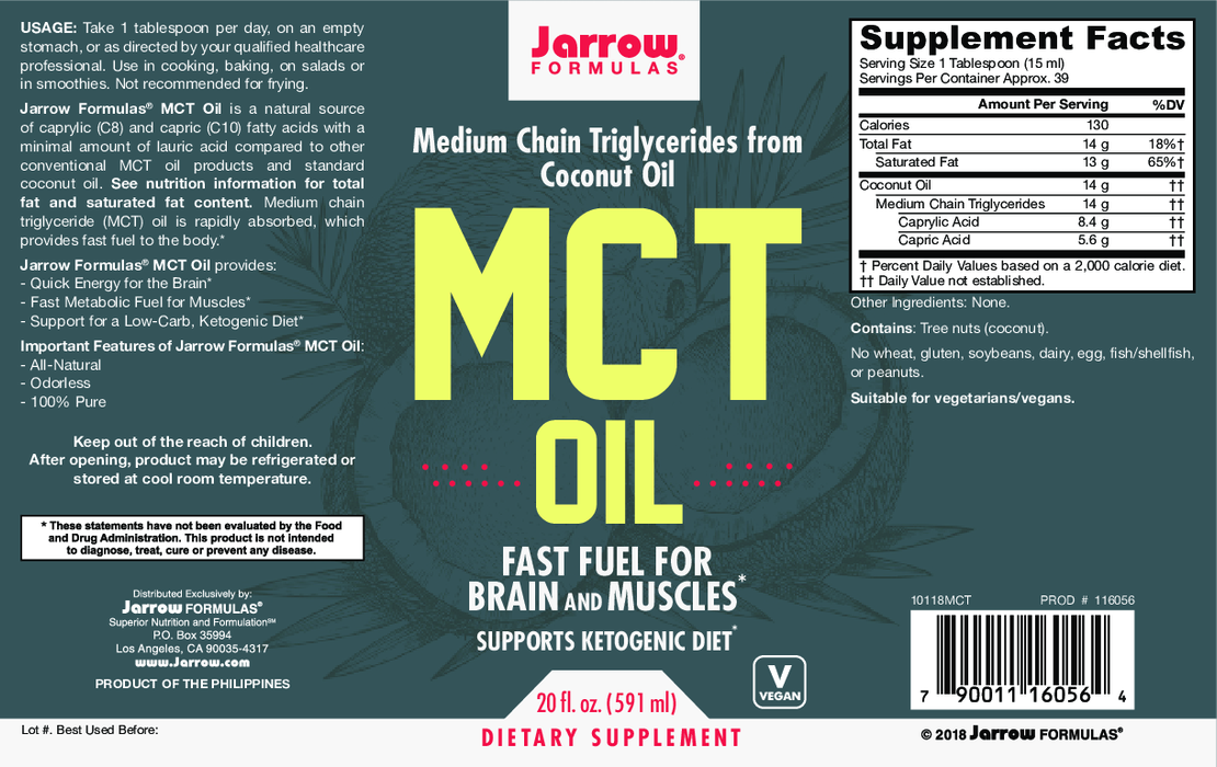 Jarrow Formulas MCT Oil 20 fl oz