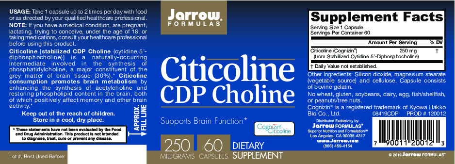 Jarrow Formulas Citicoline 250 mg 60 caps
