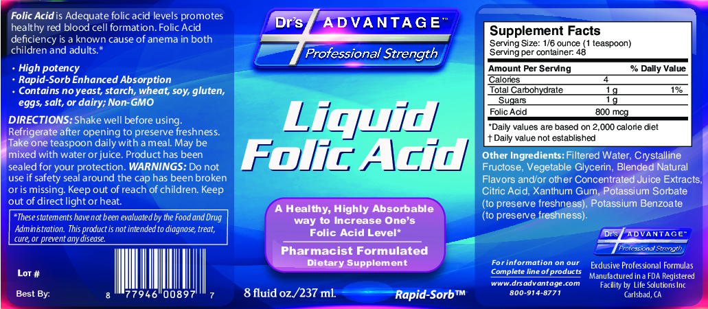 Dr.'s Advantage Liquid Folic Acid Supplement 8 oz
