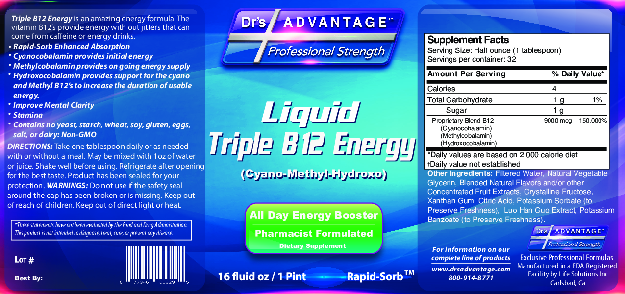 Dr.'s Advantage Liquid Triple B12 Energy 16 fl oz