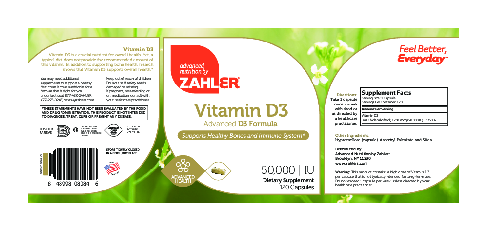 Advanced Nutrition by Zahler Vitamin D3 50,000 IU 120 vegcaps