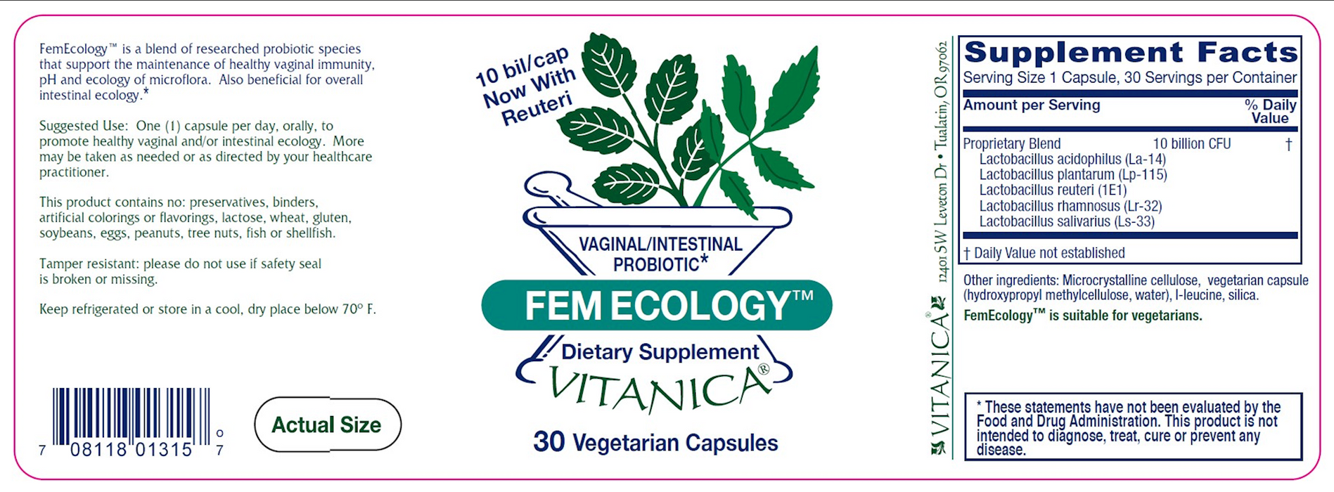 Vitanica FemEcology  30 vcaps