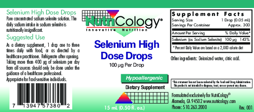 Nutricology Selenium High Dose .5 fl oz
