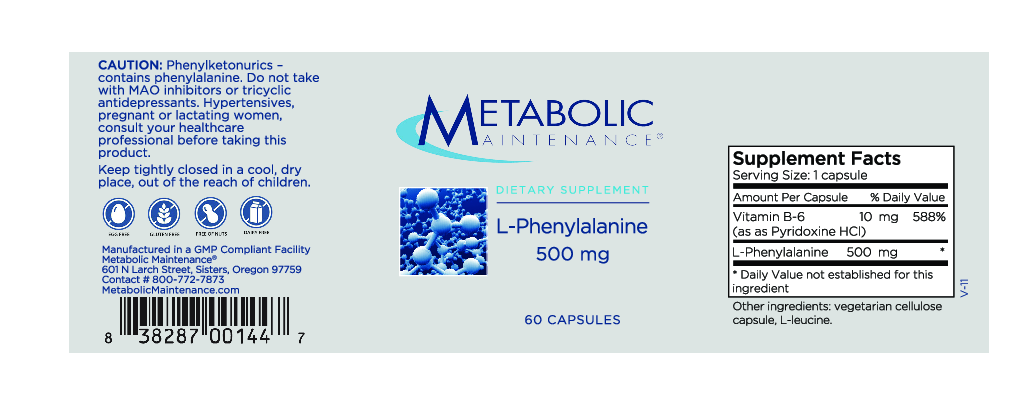 Metabolic Maintenance L-Phenylalanine 500 mg 60 caps