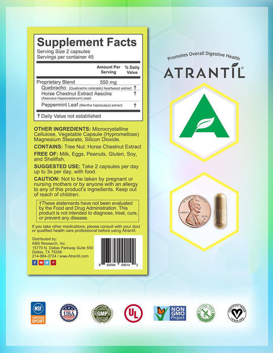 Atrantíl 90 Capsules-Polyphenols for Bloating and Gas Relief