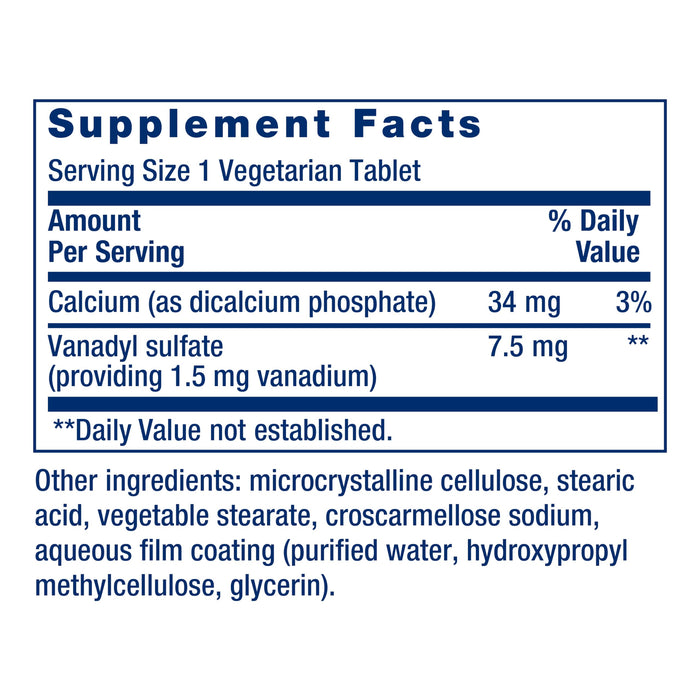 Life Extension Vanadyl Sulfate 7.5 mg 100 Tablets