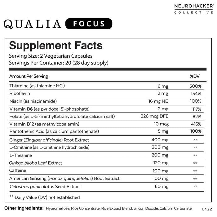 Qualia FOCUS Brain Booster Supplement 30 ct